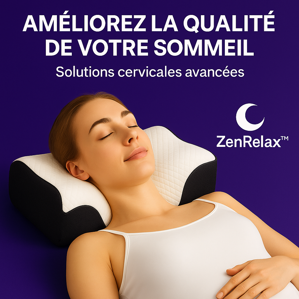 Oreiller Cervical Orthopédique en Mousse Mémoire ZenRelax