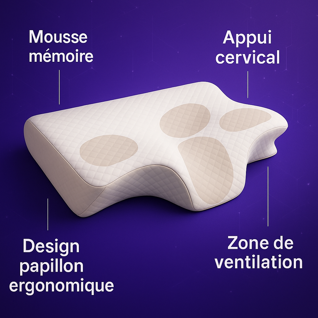 Oreiller Cervical Orthopédique en Mousse Mémoire ZenRelax